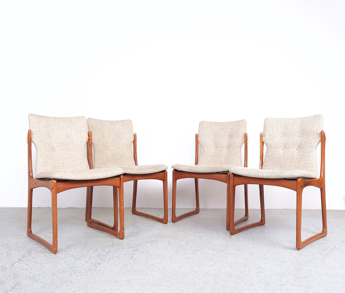 Set of 4 Vamdrup teak Danish design chairs, 1960s