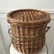 Pair of 60s rattan storage baskets