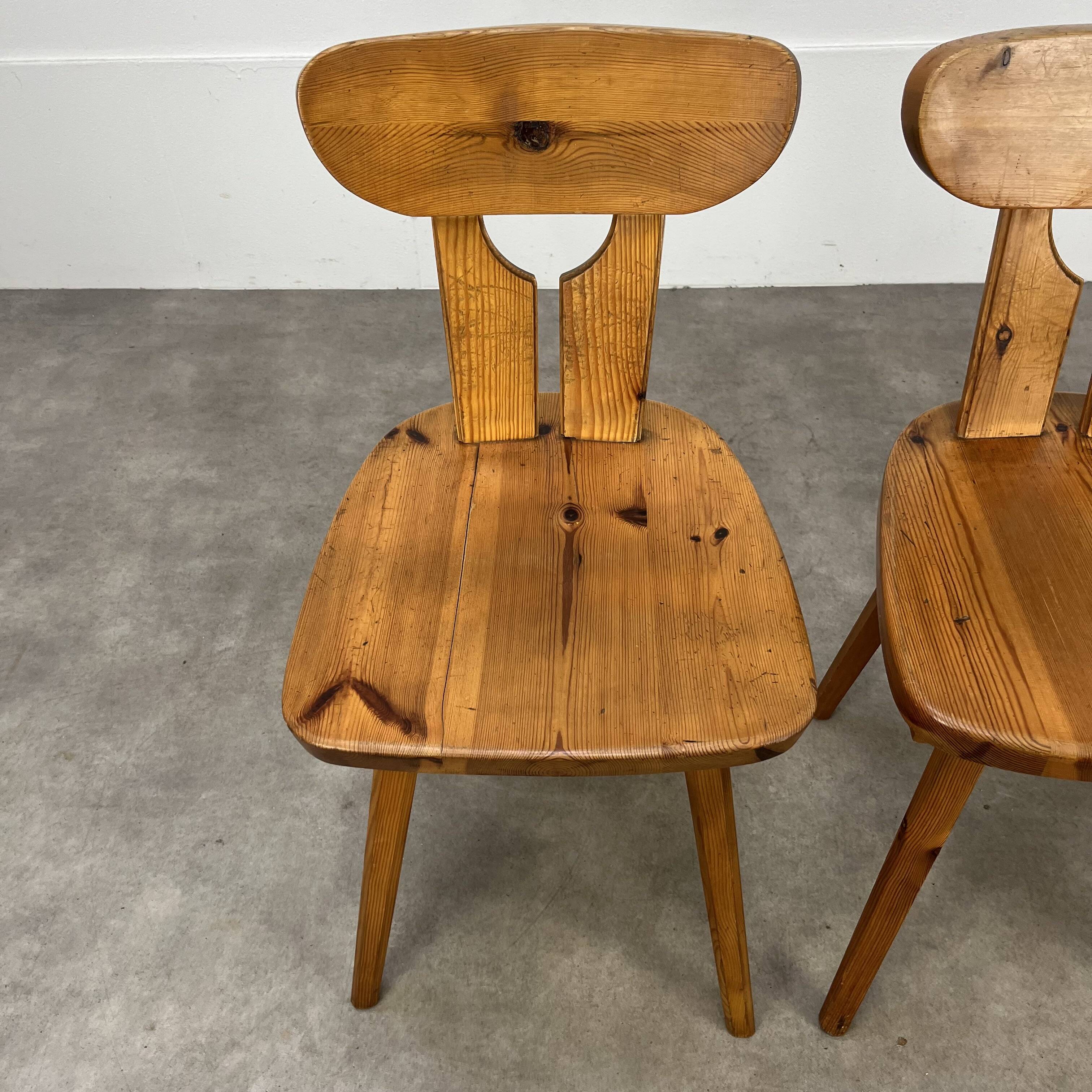 Brutalist chairs in solid pine chalet style