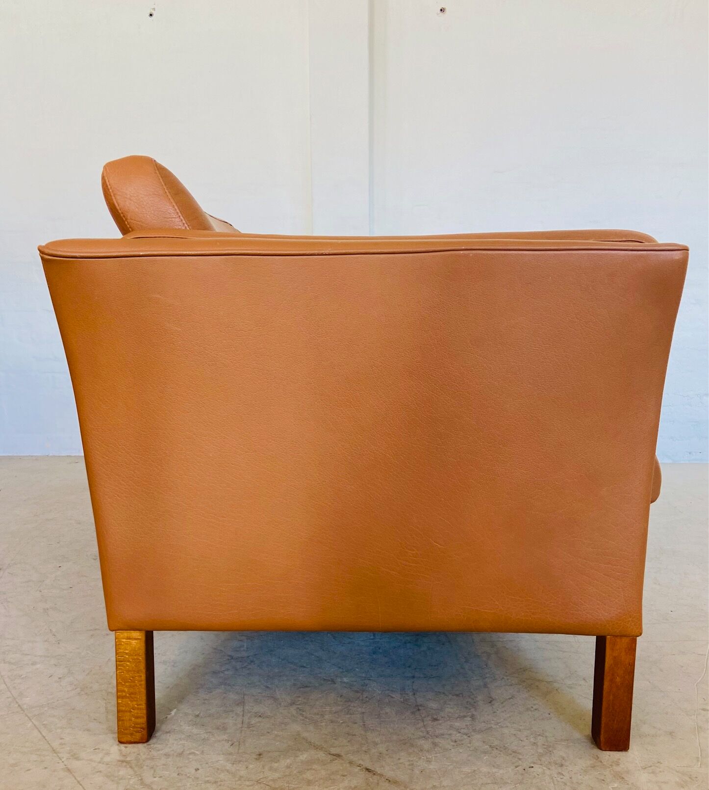 Vintage Danish mid-century Morgans Hansen cognac 3-seater sofa