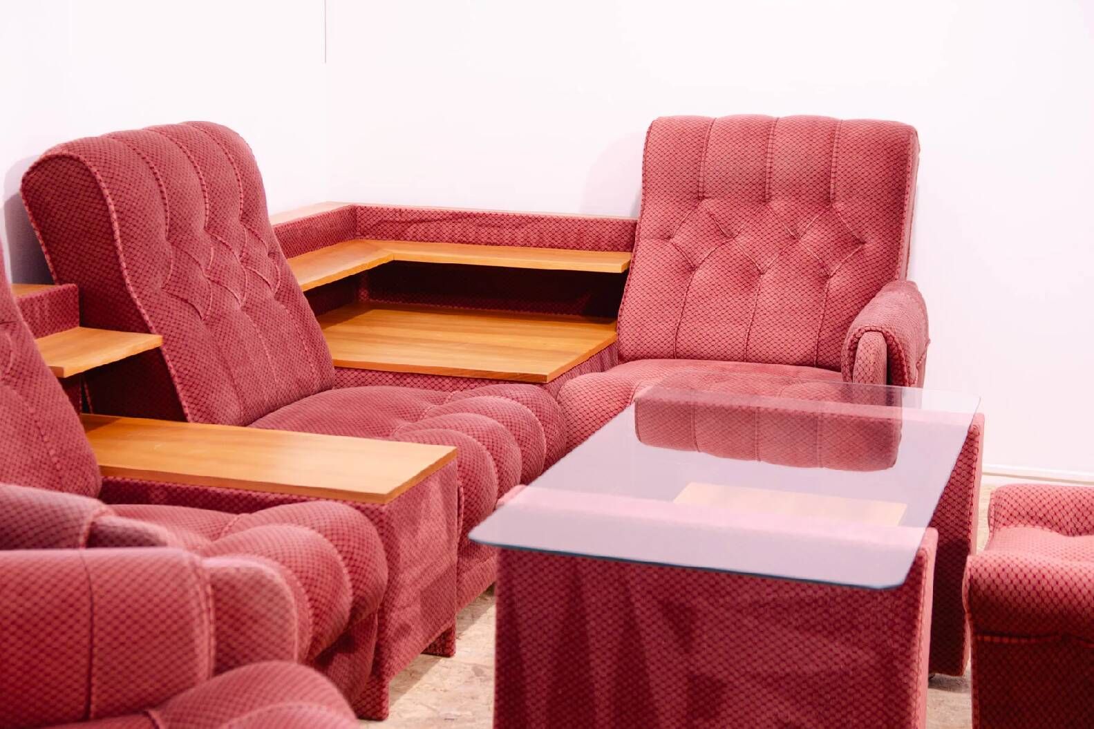 Living room set vintage Eastern Bloc seating set 1980s Czechoslovakia