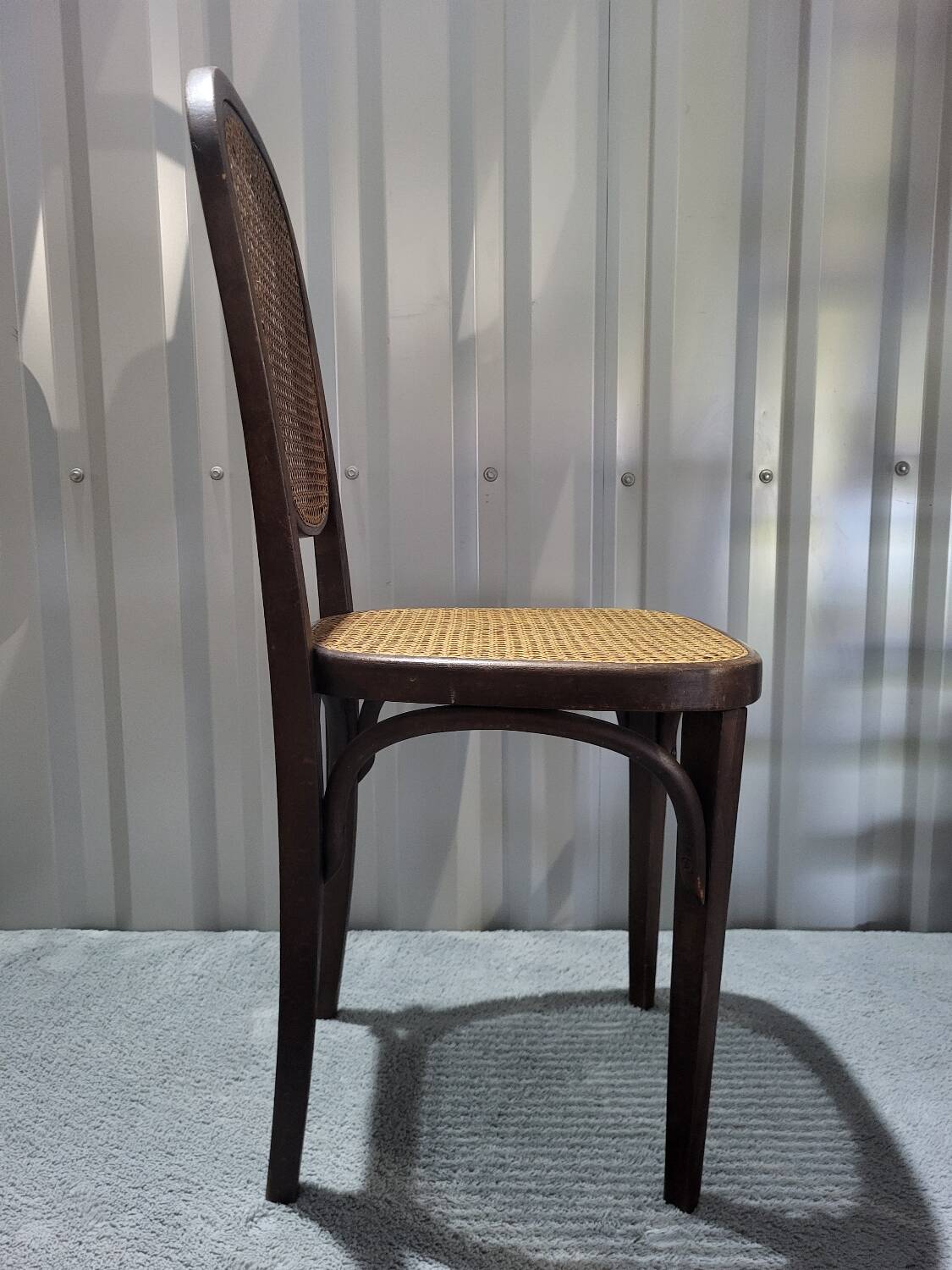 Vintage Thonet style bistro chair in cane and turned wood