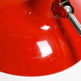 Original red Kaiser Idell metal table lamp model 6786 from the 1960s