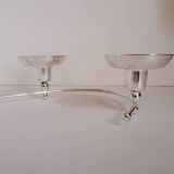 4-light silver metal candle holder