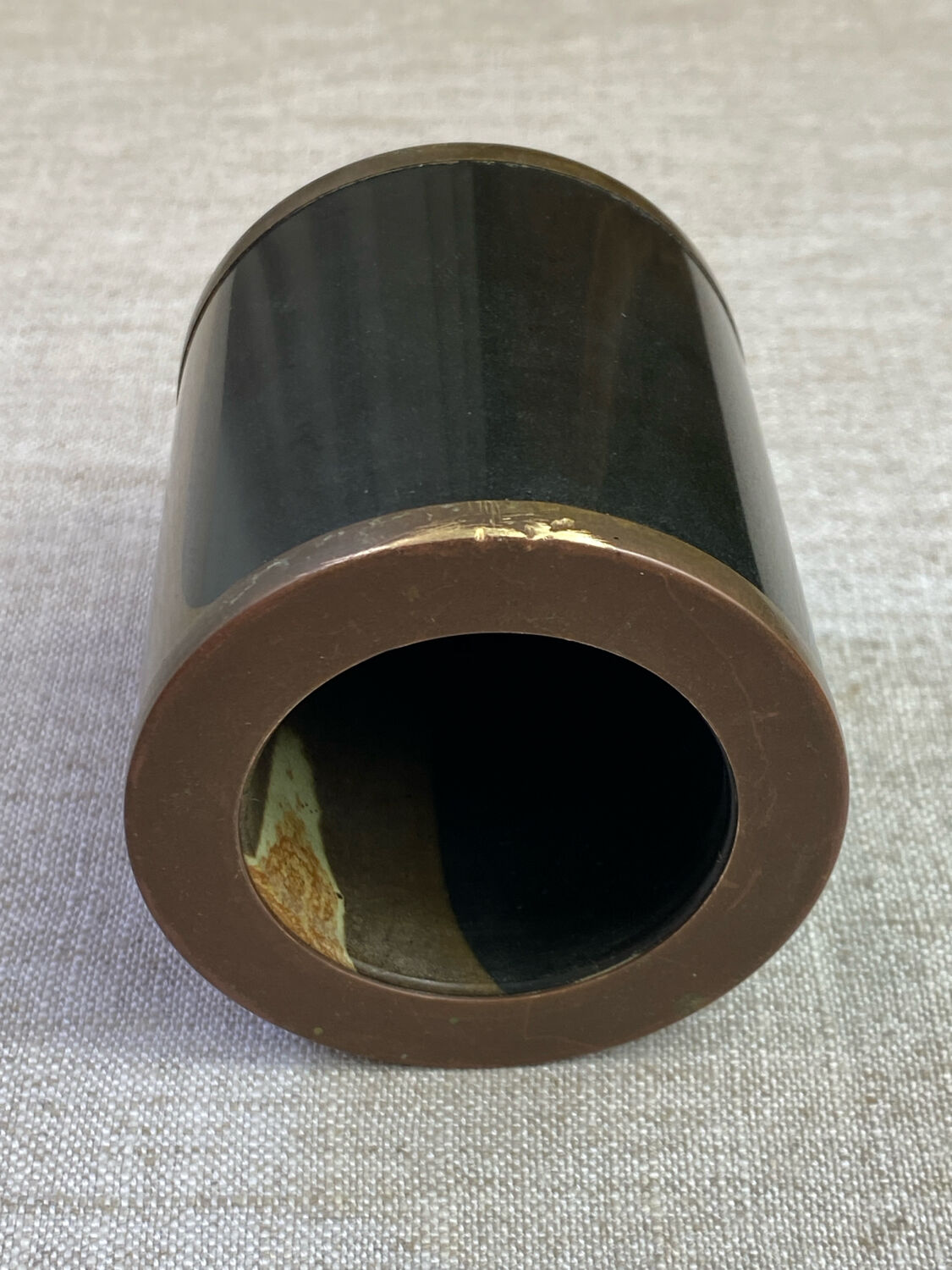 Damascus brass candlestick by Dal Furlo