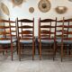 Set of 8 Scandinavian ladderback chairs, 1960s.