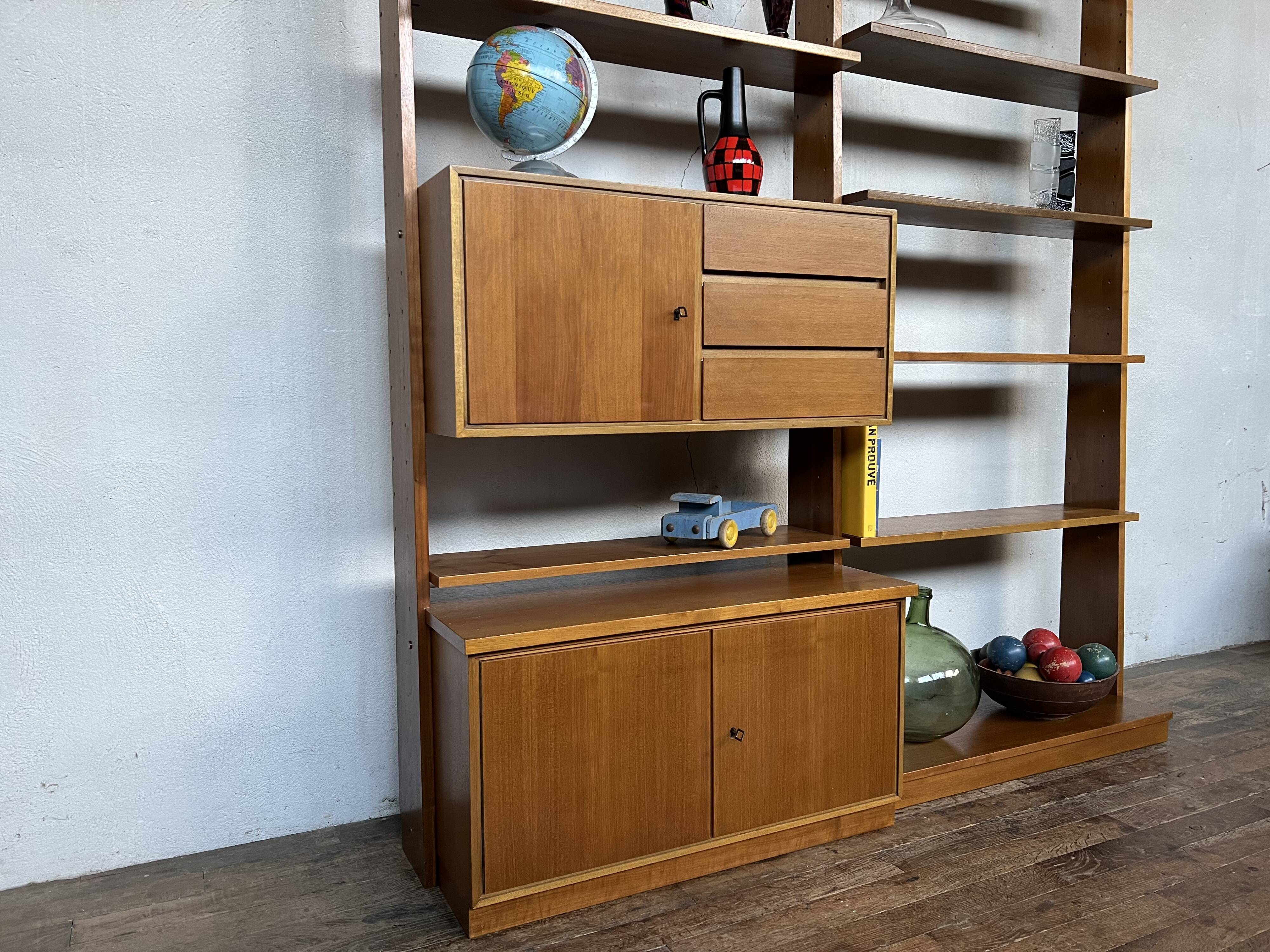 Etagère bibliothèque scandinave en teck 1960