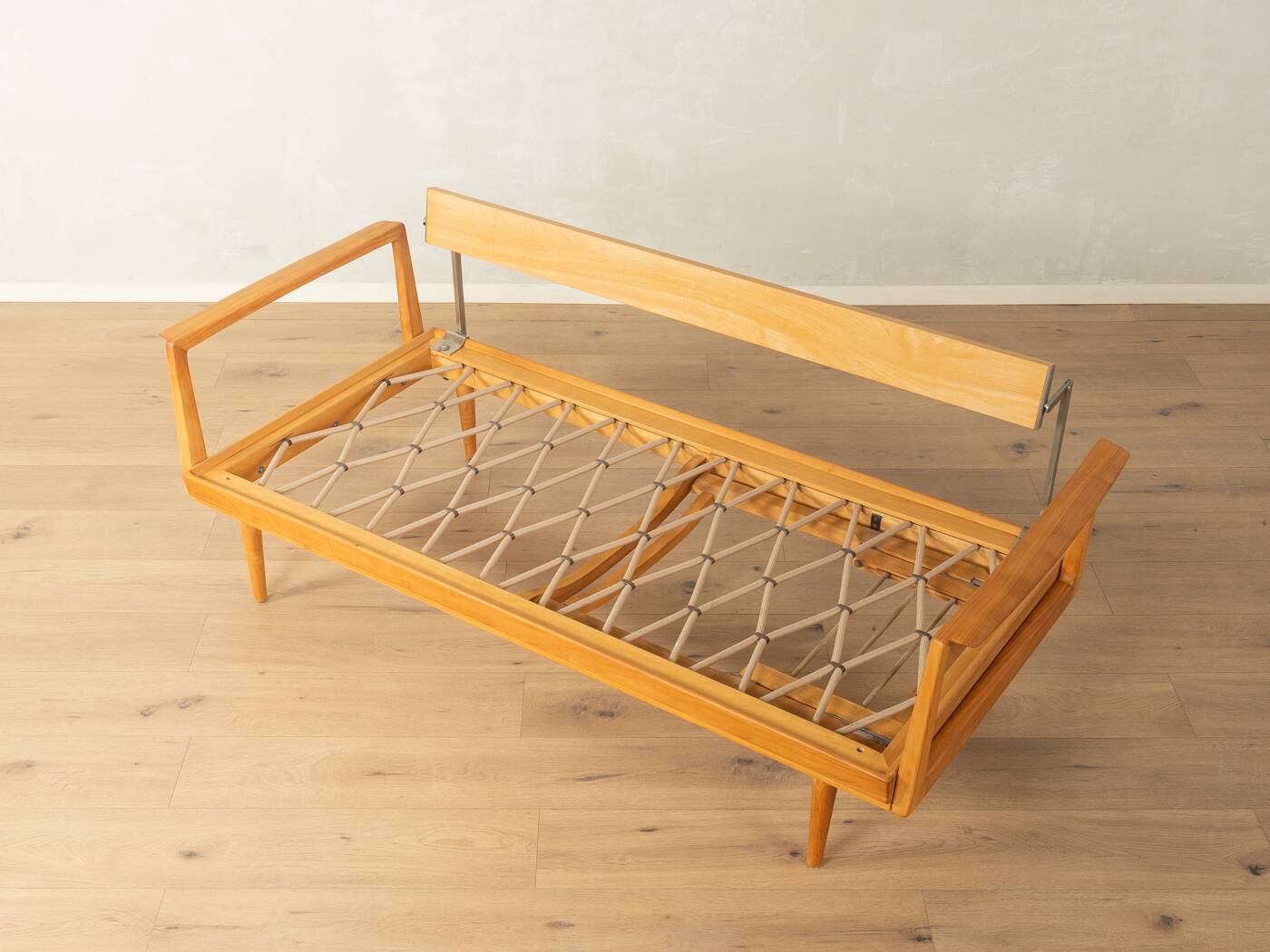 Wilhelm Knoll mid-century sofa, 1950s, cherry wood, reupholstered