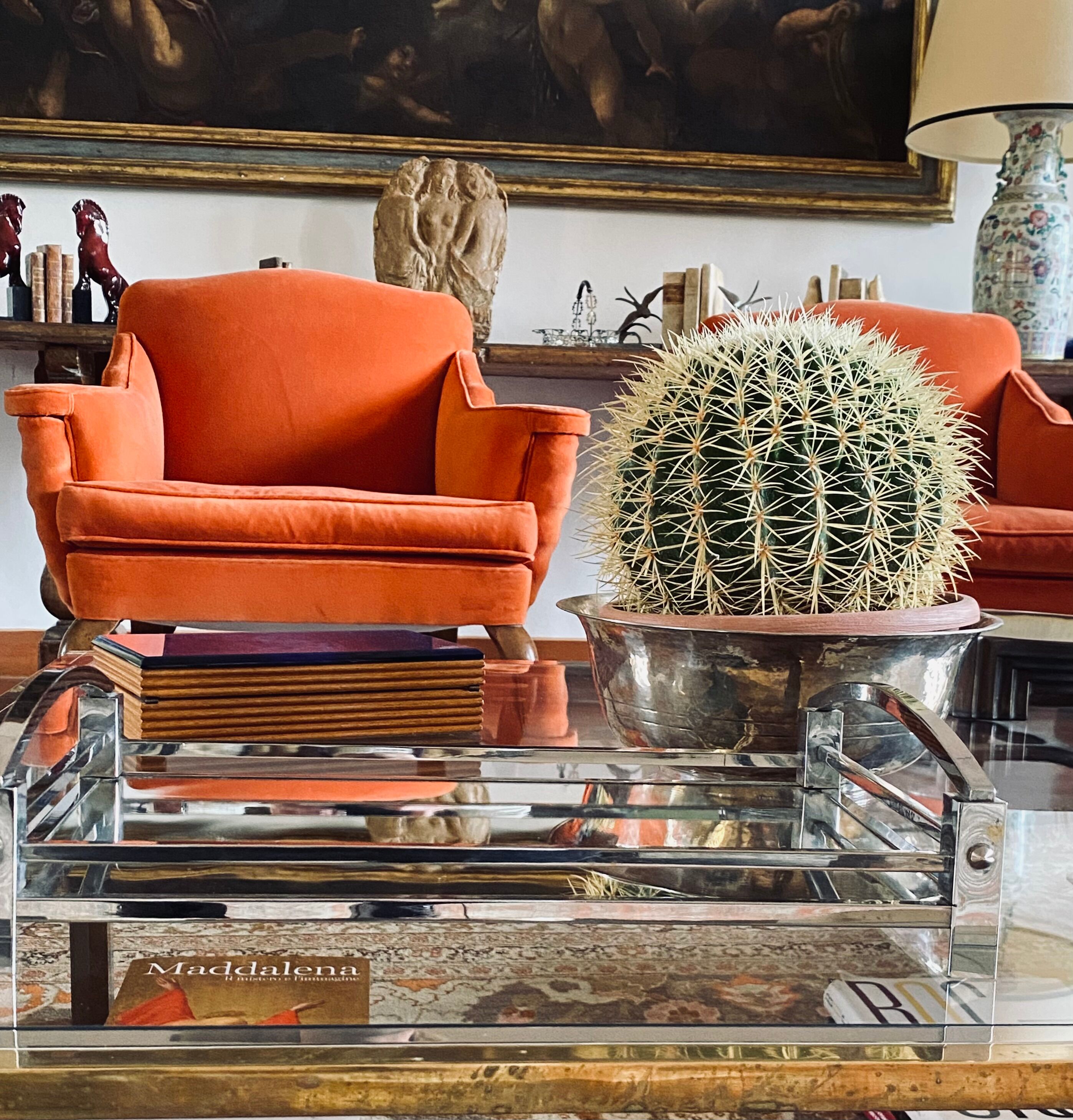 Modernist mirrored tray, France 1940 /1950