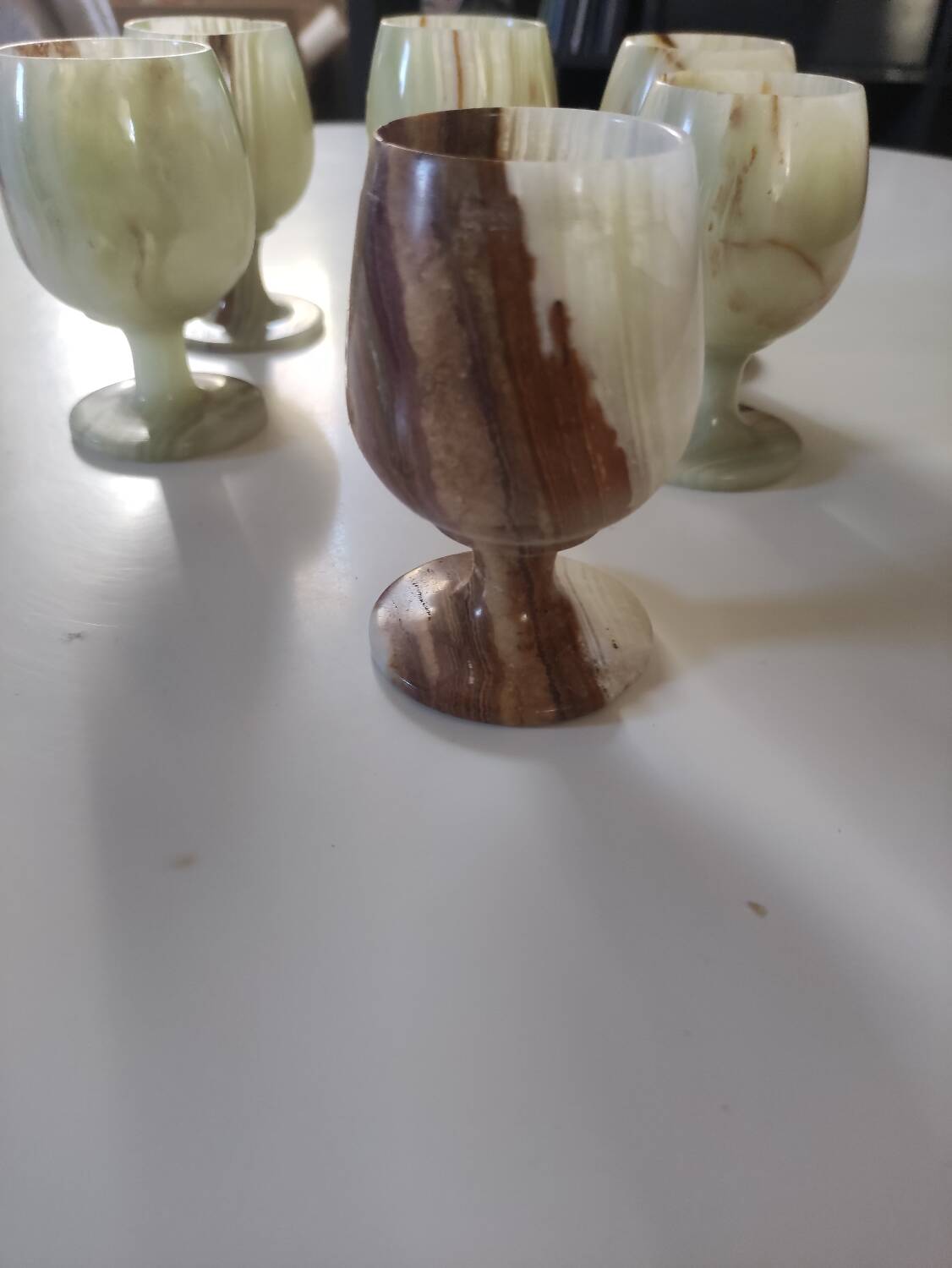 6 onyx wine glasses