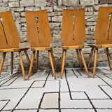 Set of 4 brutalist bistro chairs