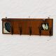 Vintage wooden wall coat rack mirror from the 1960s.