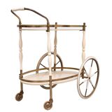 Oval shaped glass tops serving trolley Italy 1950s