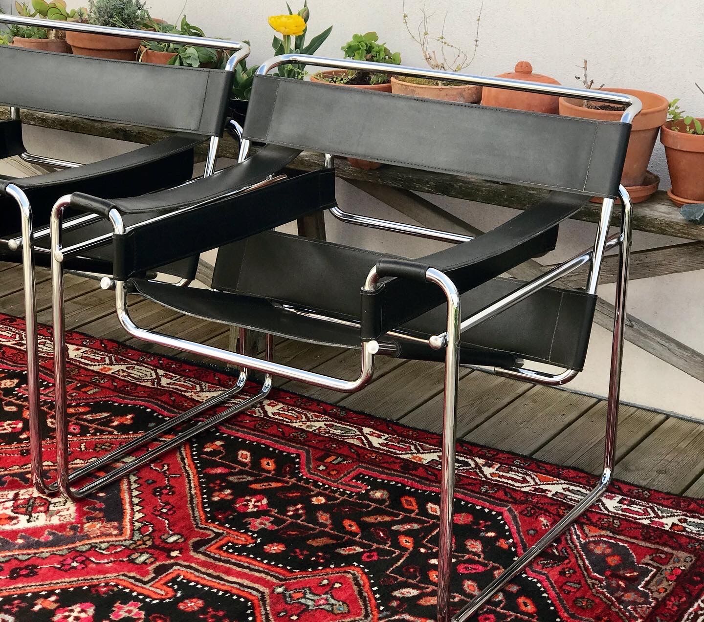 Pair of Wassily armchairs by Marcel Breuer 60s 70s