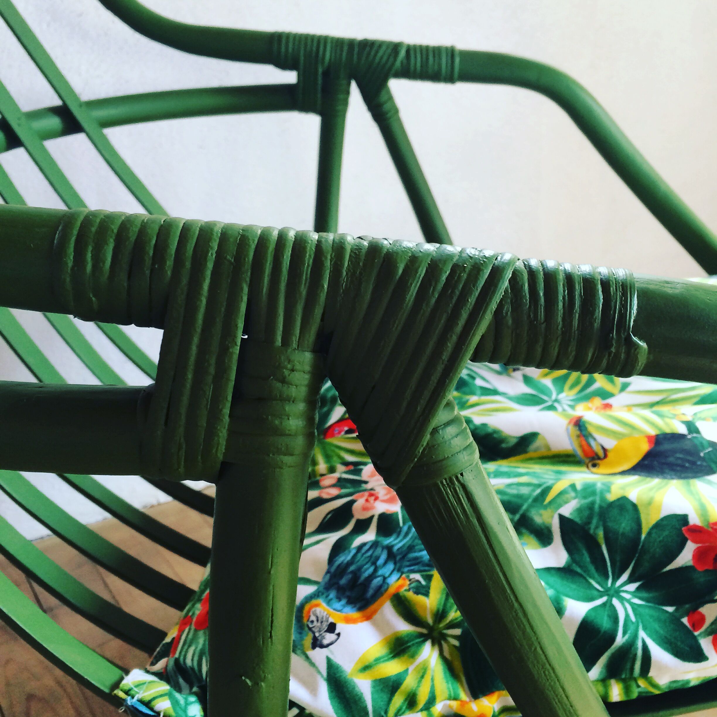 Vintage rattan swivel chair