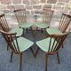 6 vintage chairs Baumann 1960 mid-century Scandinavian compass feet simi