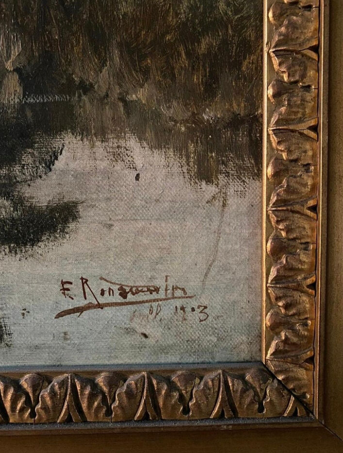 Countryside landscape Oil on canvas of the French school 20th century