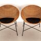 Pair of Rattan Lounge Chairs, Italy, 1970s