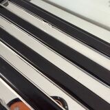 Grand miroir vintage année 70 design DEKNUDT décor géométrique bois