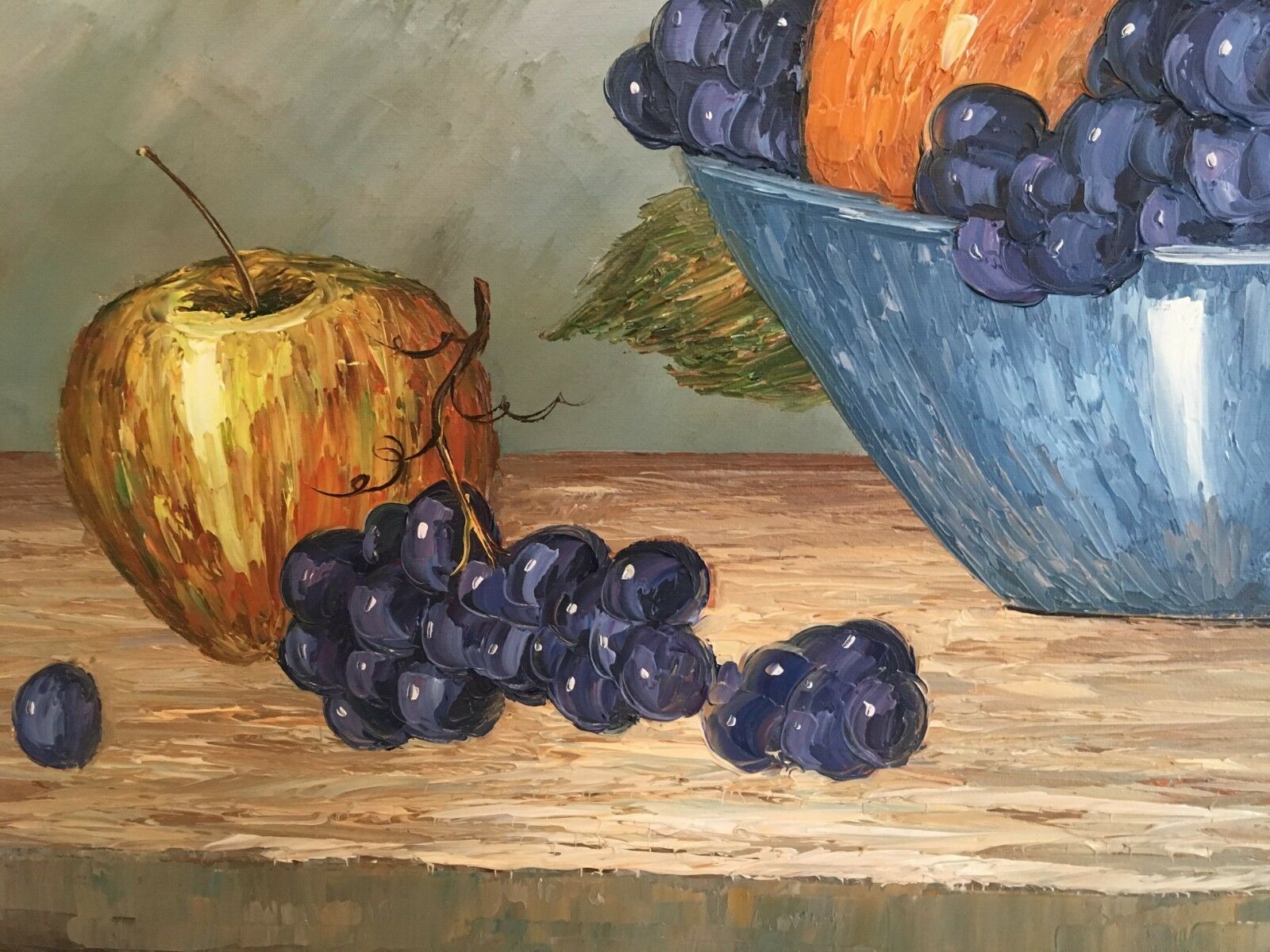 Painting oil on canvas fruit decoration by Lau Spigle