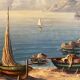 Old painting, Marine, the Riviera , signed 50/60