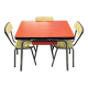 Red Formica table and vintage yellow chairs