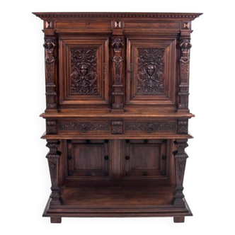 Figural Renaissance cabinet, France, around 1870.