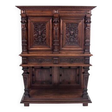 Figural Renaissance cabinet, France, around 1870.