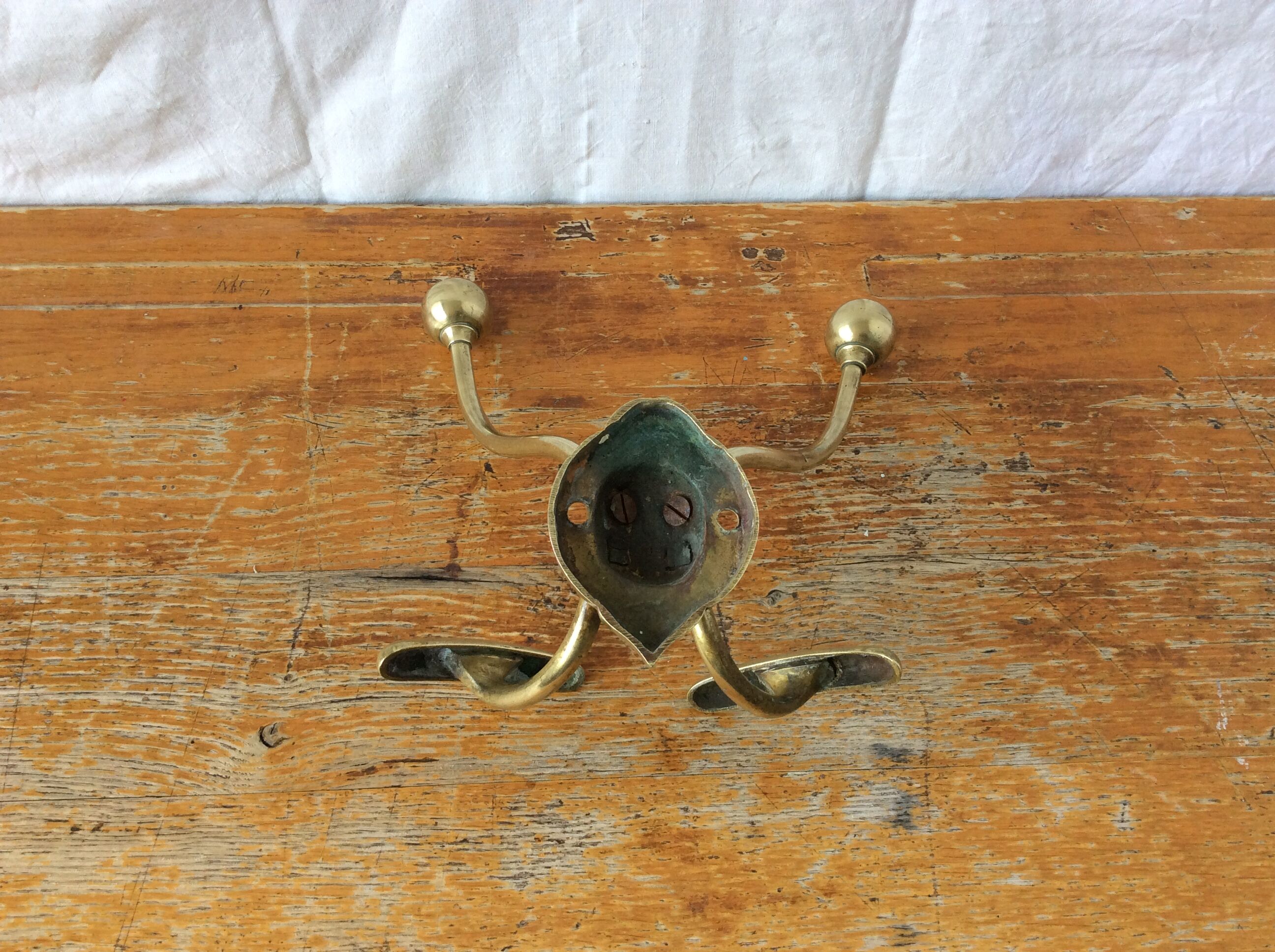 Vintage brass coat rack