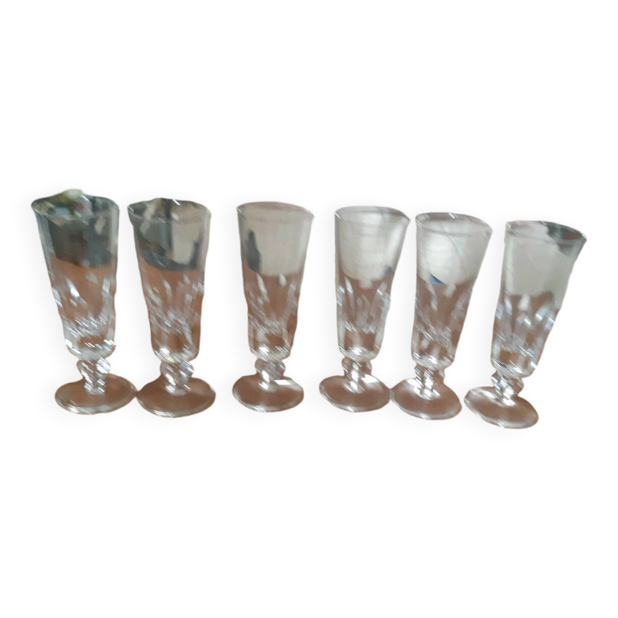 6 crystal flutes from St Louis