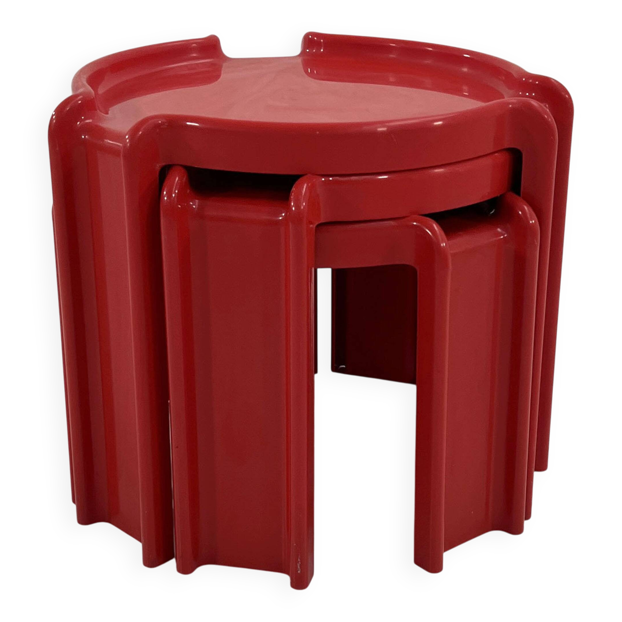 Set of 3 nesting tables by Giotto Stoppino for Kartell, 1970.