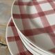Moulin des Loups plates, "Torchon" checkered pink pattern, 1950s-60s.