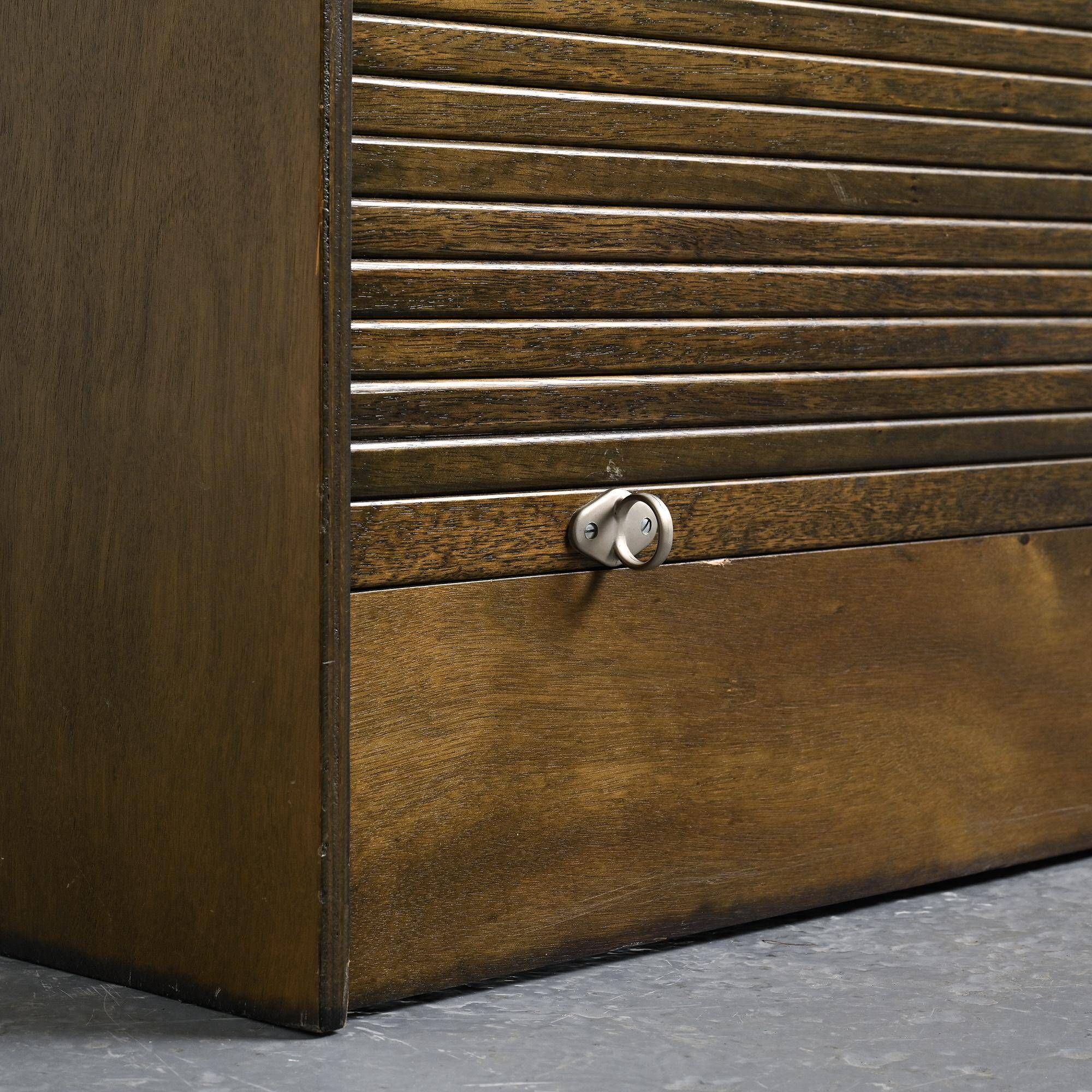 Pair of louvered furniture by Klaus Vogt for Thut Möbel, circa 1970.