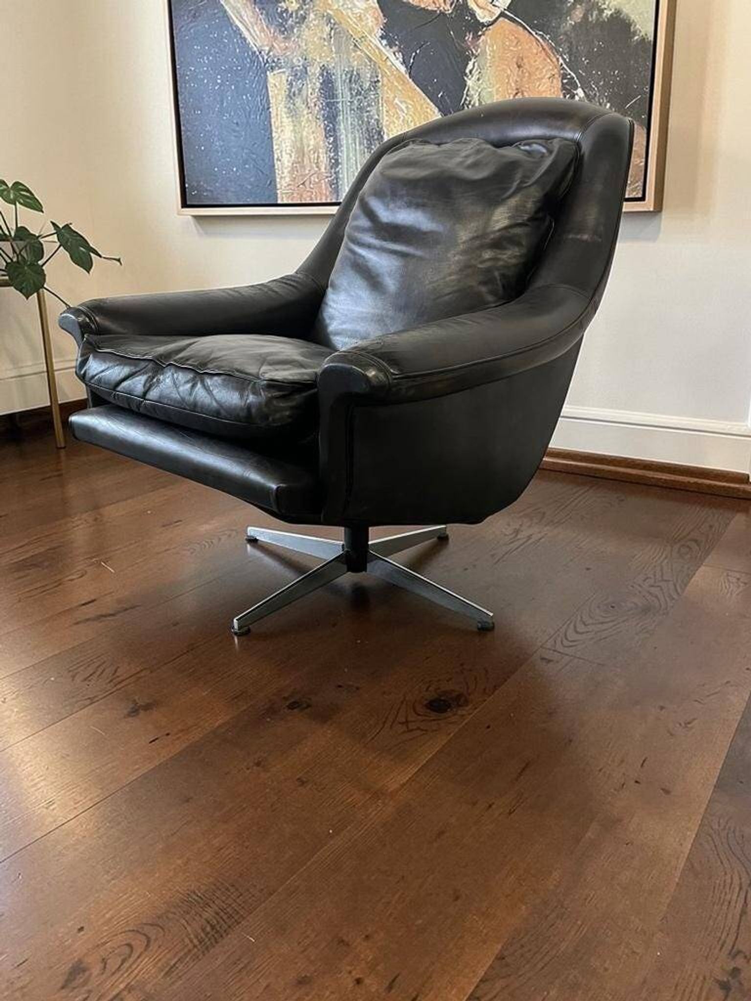 Vintage black Danish armchair / single armchair / ESA lounge chair