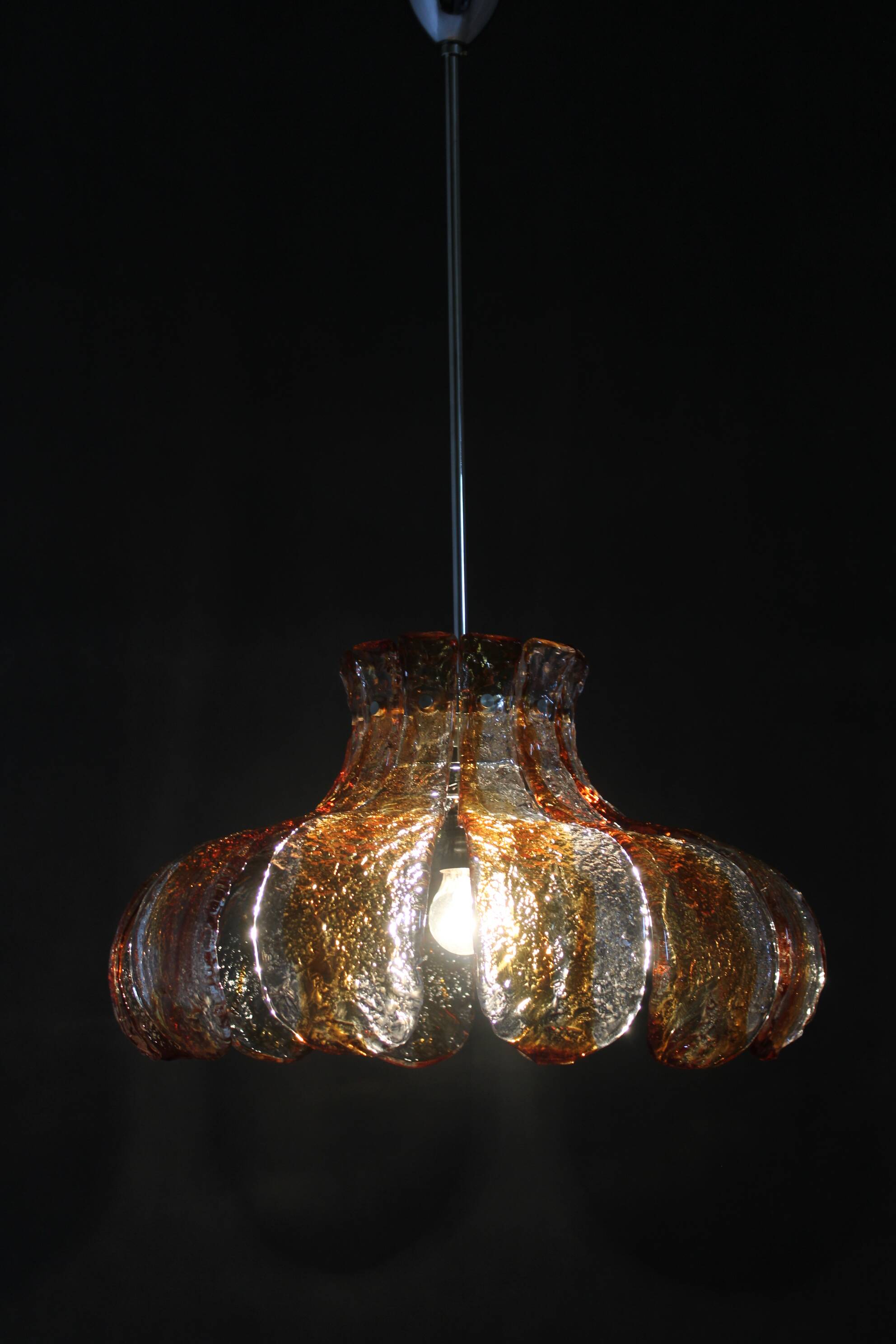 1970s Large Murano Glass Chandelier Mazzega, Italy