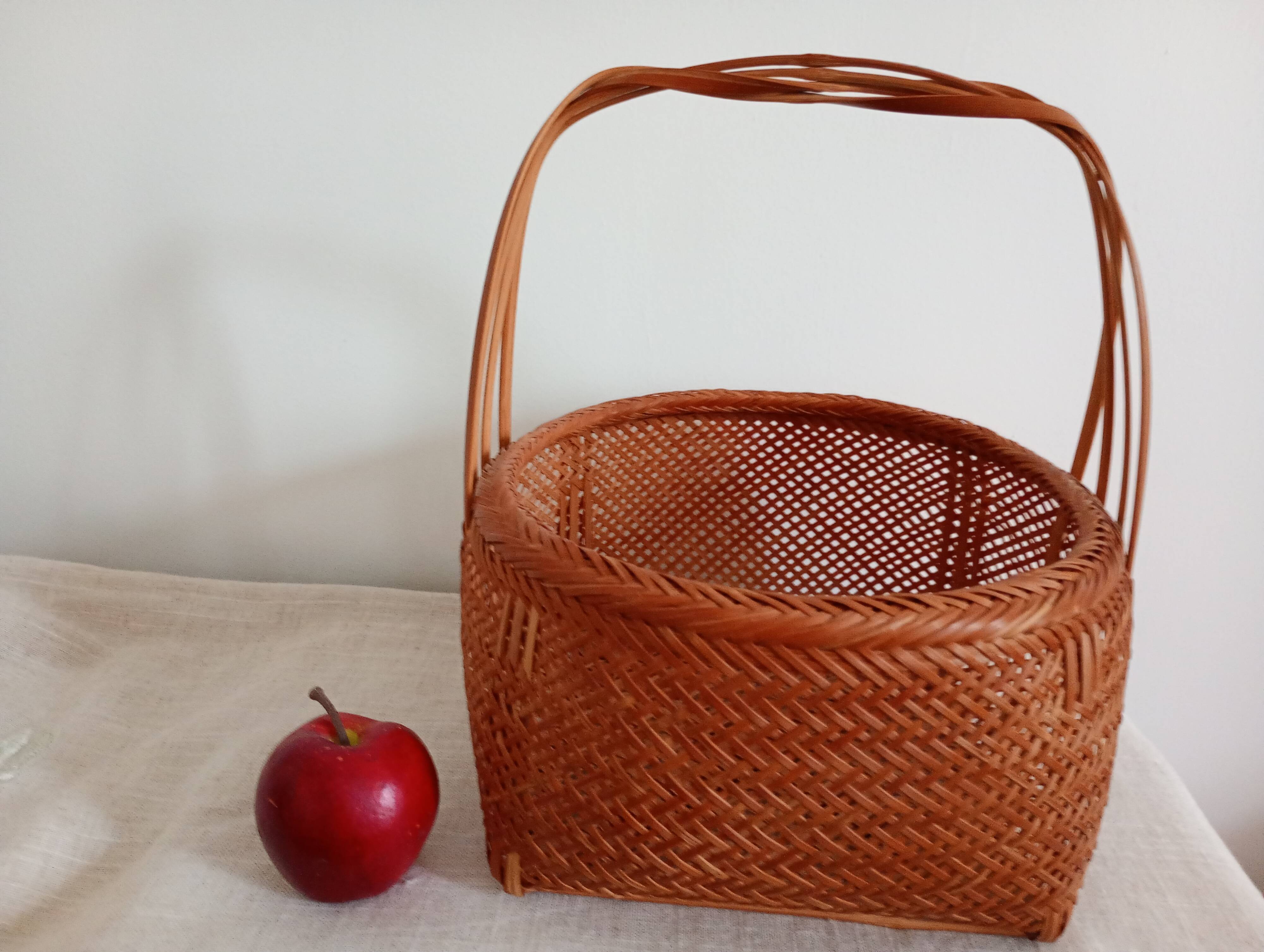 Asian woven bamboo basket