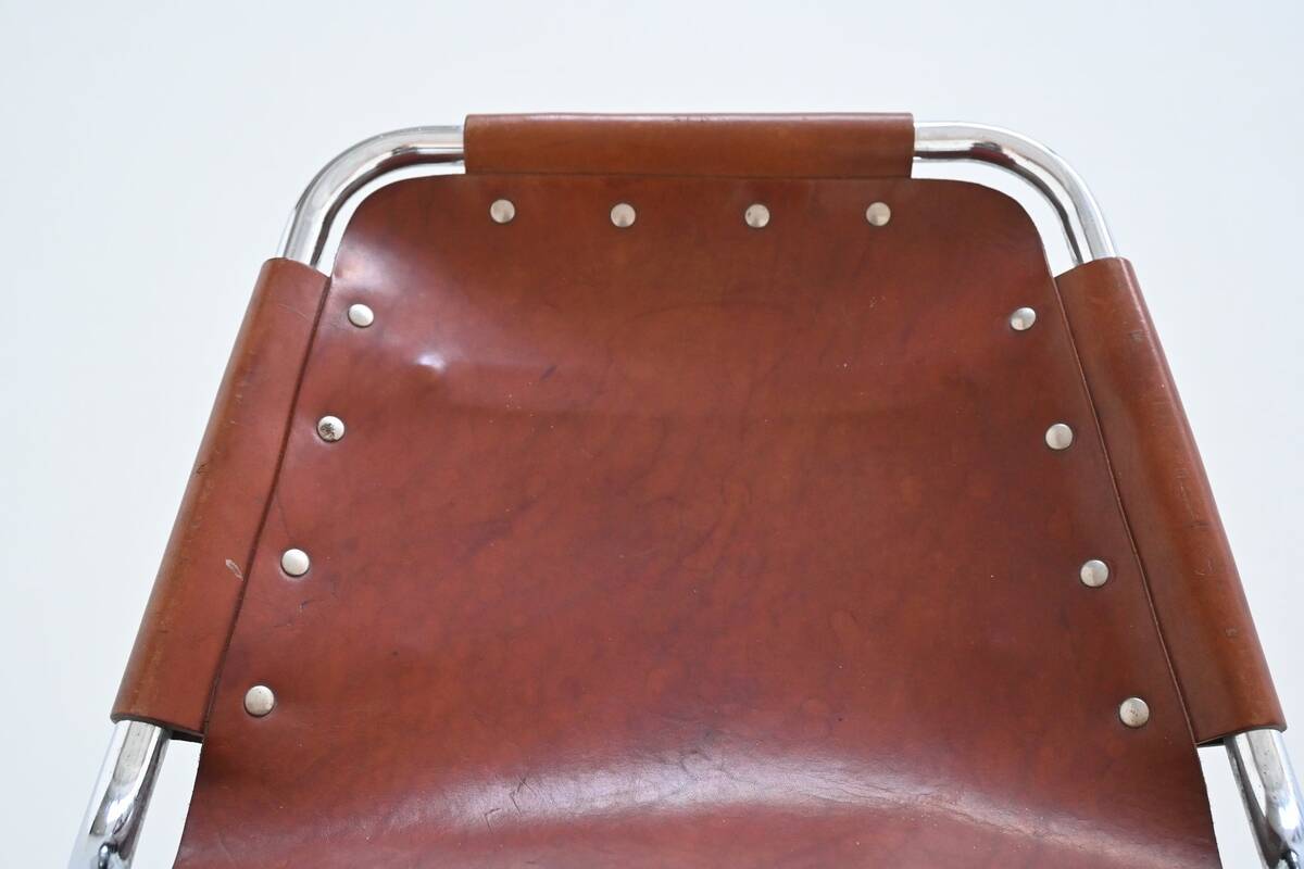 Charlotte Perriand bar stools in leather Les Arcs Ski Resort France 1960