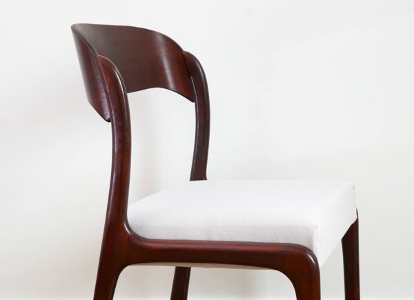 Chaise Baumann Traineau - Entièrement restaurée - Tissu, mousse & sangles : neuf