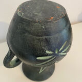 Dark green sandstone vase with handles