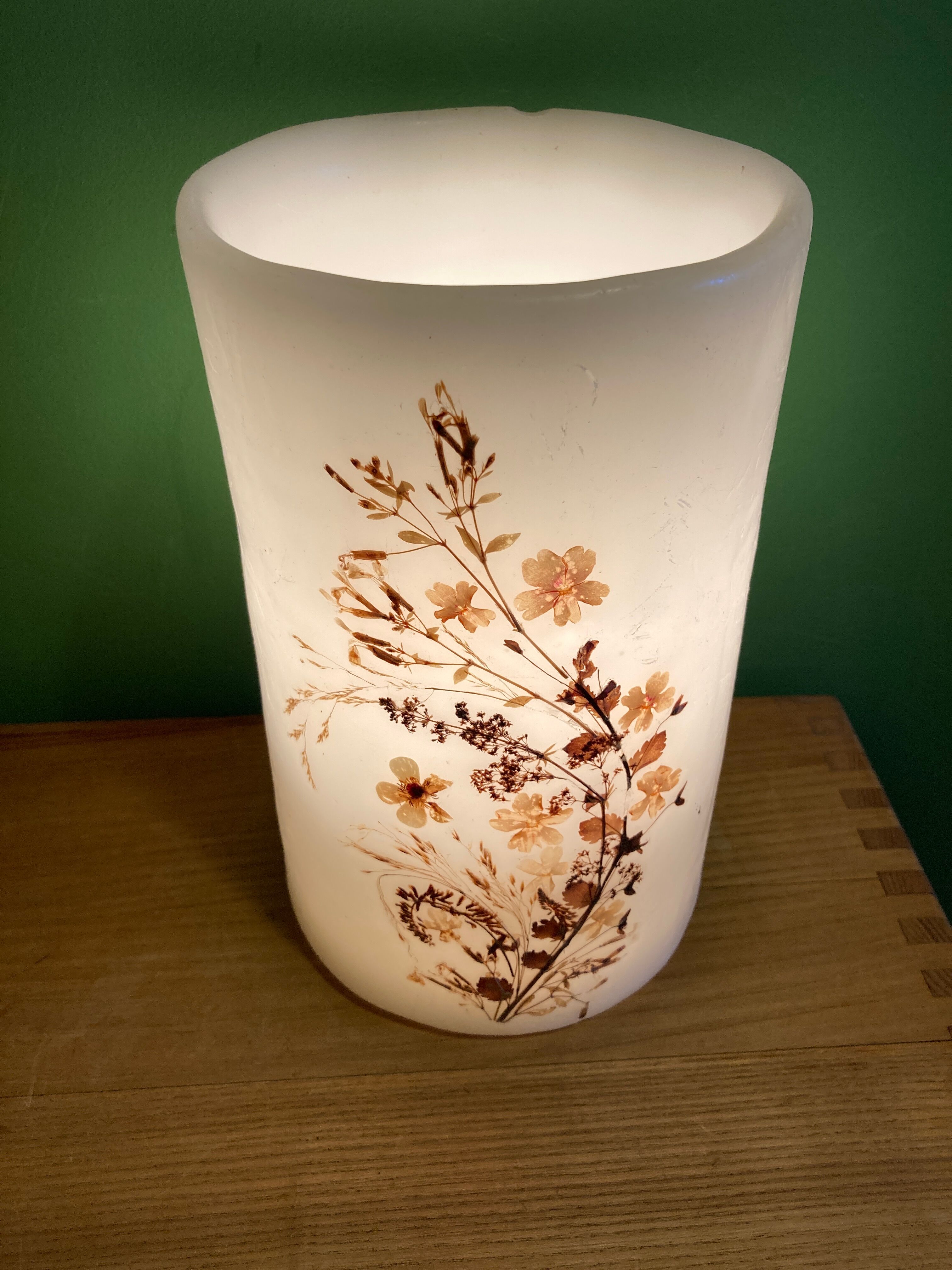 Vintage wax herbarium lamp