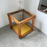 Bedside “cube” side table in pine DLG Regain