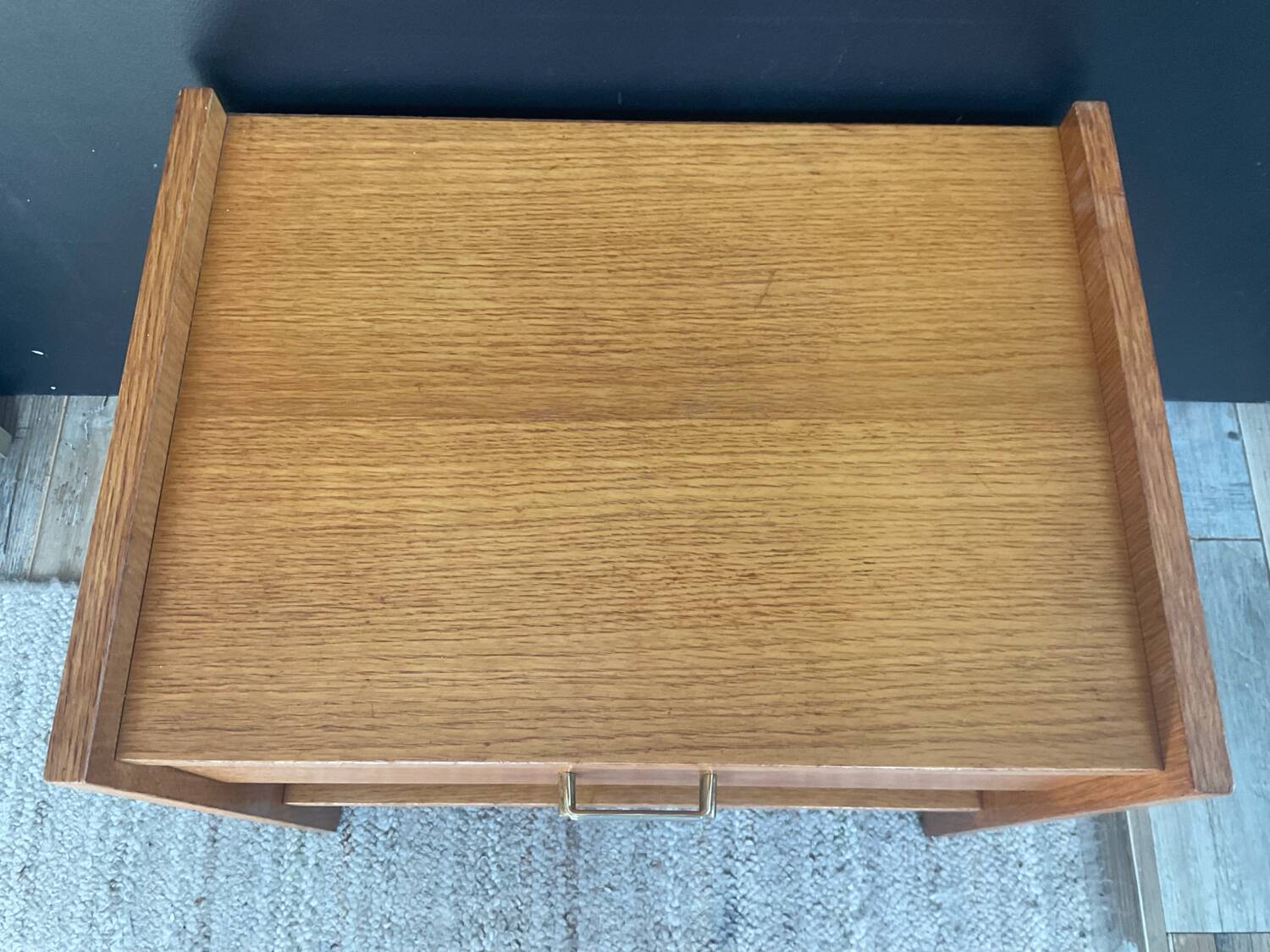 Vintage beech bedside table from the 1970s.