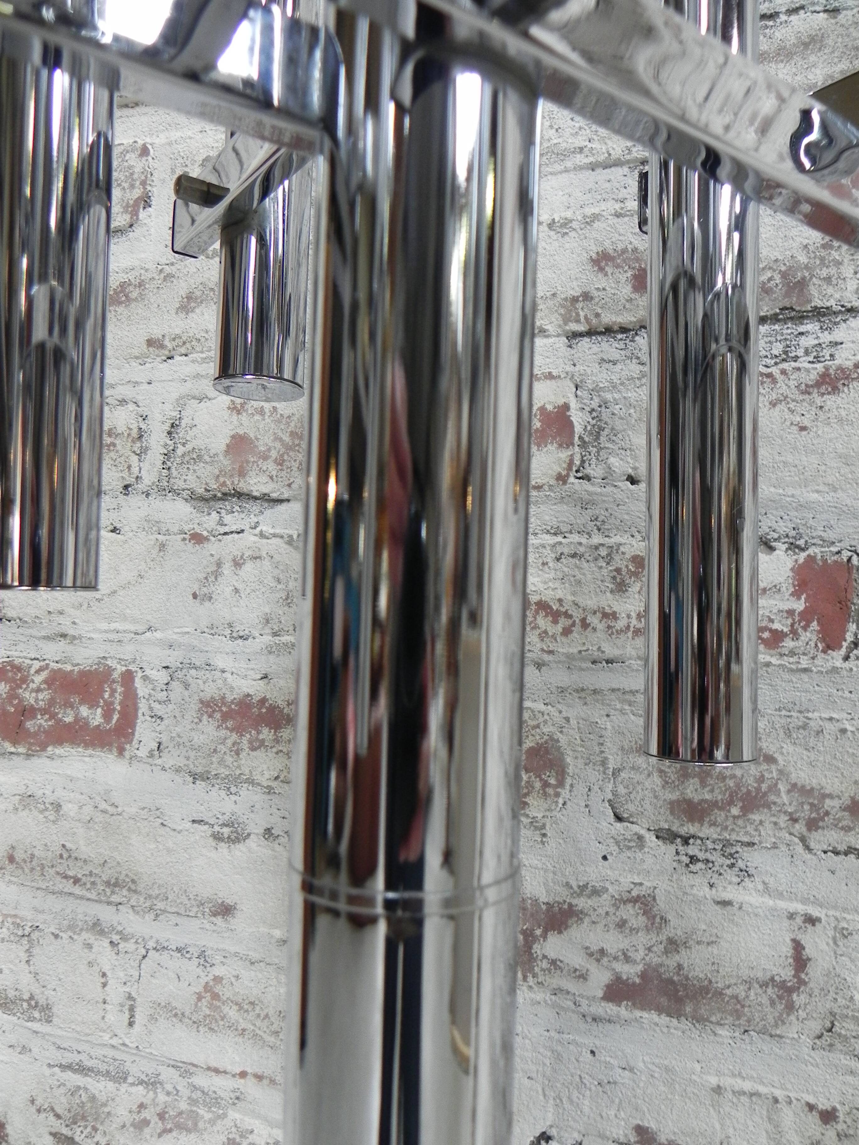 Chrome uplight floor lamp with 8 light points