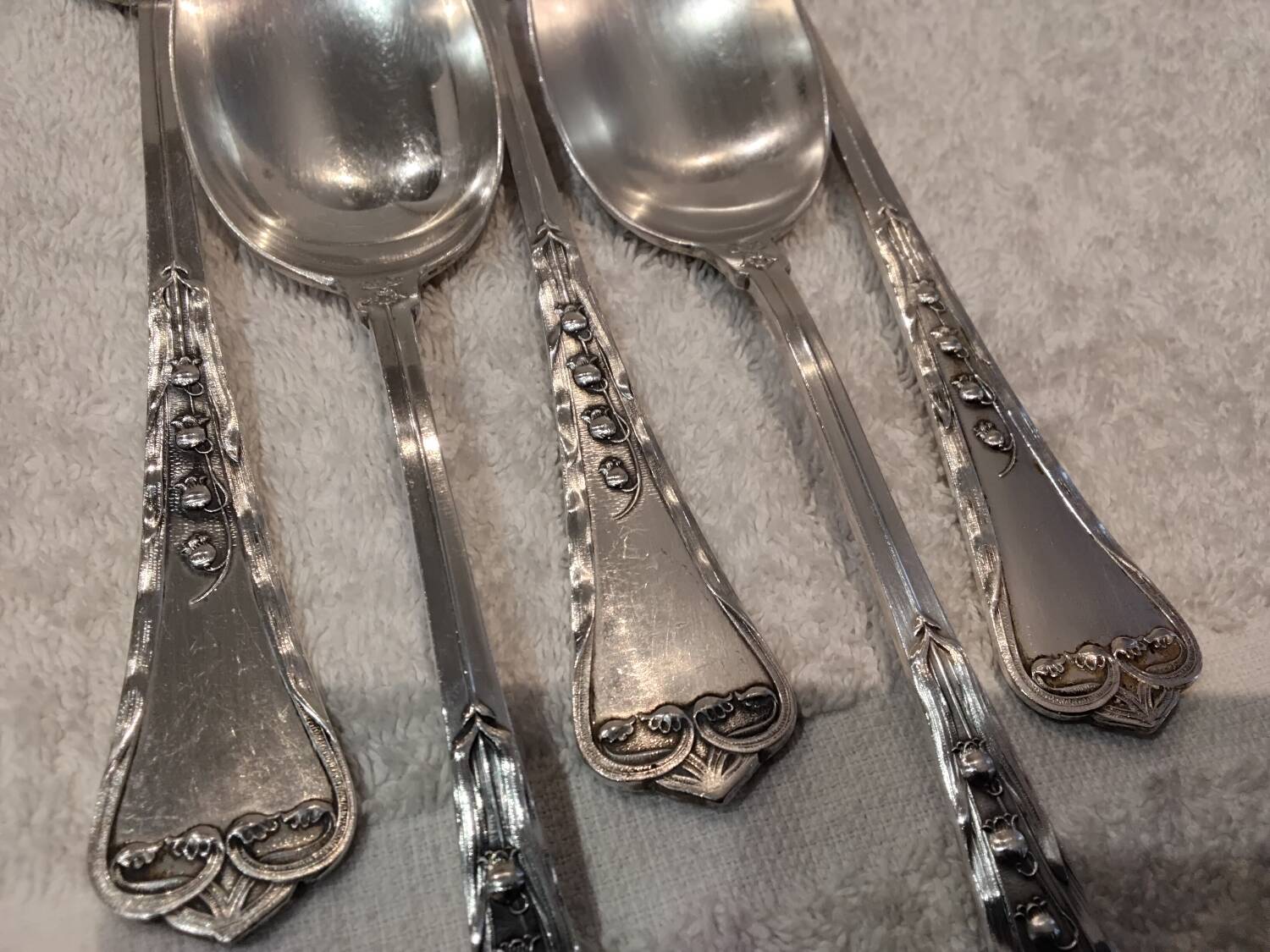 5 tablespoons 800 silver Swiss goldsmith Jezler model Muguet