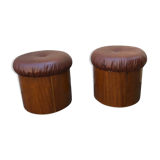 Pair of round poufs from the 1970s