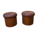 Pair of round poufs from the 1970s