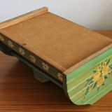 Vintage hand-painted wooden bread box