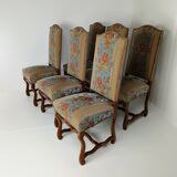 Beech Os De Mouton tapestry chairs (set of 6)
