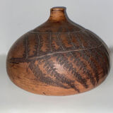 Terracotta vases with plant print