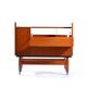 Bar Sideboard On Wheels In Mahagony & Brass, Czechoslovakia 1970